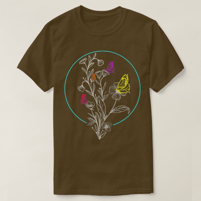 Flower Butterfly  T-Shirt (Design Front)