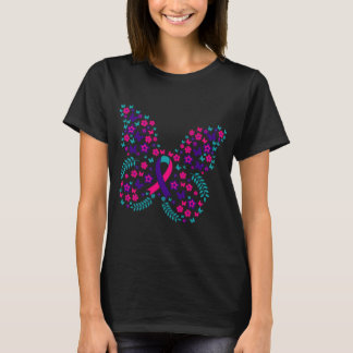 Flower Butterfly Thyroid Cancer T-Shirt