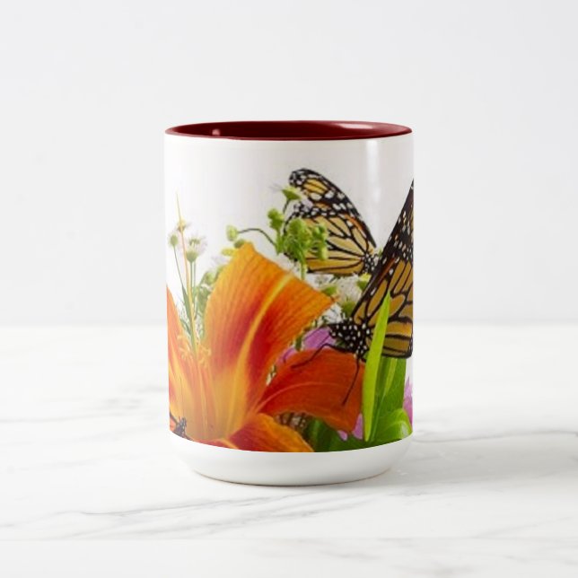 Flower Butterfly Two Tone Mug (Center)