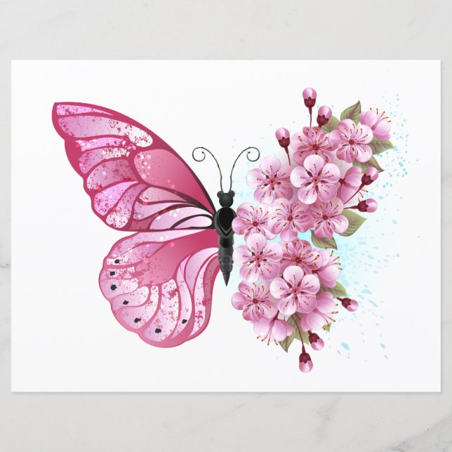 Flower Butterfly with Pink Sakura (Front)