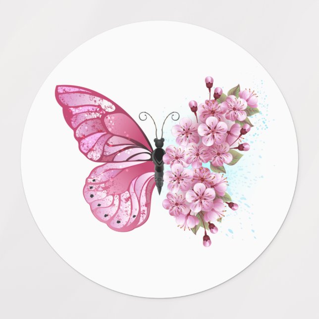 Flower Butterfly with Pink Sakura (Design 1)