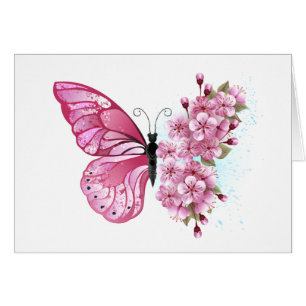 Flower Butterfly with Pink Sakura