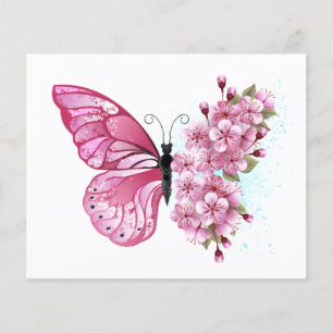 Flower Butterfly with Pink Sakura