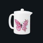 Flower Butterfly with Pink Sakura<br><div class="desc">Flower arrangement of pink butterfly with pink Japanese cherry blossoms on white background.</div>