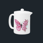 Flower Butterfly with Pink Sakura<br><div class="desc">Flower arrangement of pink butterfly with pink Japanese cherry blossoms on white background.</div>