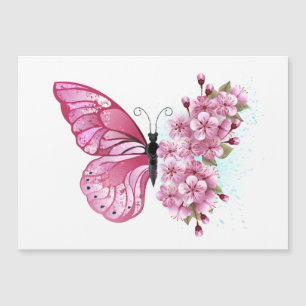 Flower Butterfly with Pink Sakura