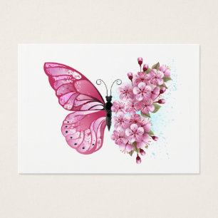 Flower Butterfly with Pink Sakura
