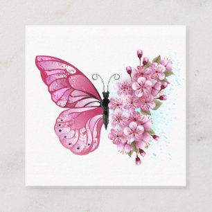 Flower Butterfly with Pink Sakura Appointment Card