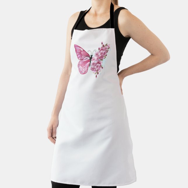 Flower Butterfly with Pink Sakura Apron (Insitu)