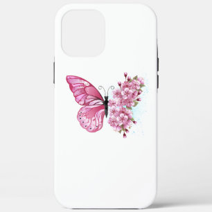 Flower Butterfly with Pink Sakura iPhone 12 Pro Max Case