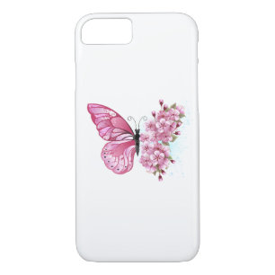 Flower Butterfly with Pink Sakura iPhone 8/7 Case