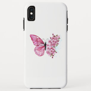 Flower Butterfly with Pink Sakura iPhone XS Max Case