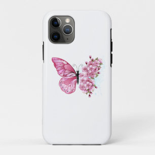 Flower Butterfly with Pink Sakura iPhone 11 Pro Case