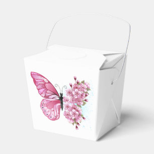 Flower Butterfly with Pink Sakura Favour Box