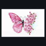 Flower Butterfly with Pink Sakura Flyer<br><div class="desc">Flower arrangement of pink butterfly with pink Japanese cherry blossoms on white background.</div>