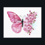 Flower Butterfly with Pink Sakura Flyer<br><div class="desc">Flower arrangement of pink butterfly with pink Japanese cherry blossoms on white background.</div>