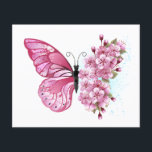 Flower Butterfly with Pink Sakura Flyer<br><div class="desc">Flower arrangement of pink butterfly with pink Japanese cherry blossoms on white background.</div>