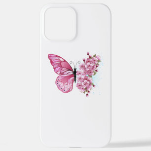 Flower Butterfly with Pink Sakura iPhone 12 Pro Max Case