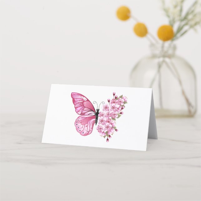 Flower Butterfly with Pink Sakura Loyalty Card (Front)
