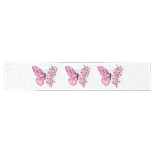 Flower Butterfly with Pink Sakura Medium Table Runner