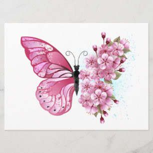Flower Butterfly with Pink Sakura Menu
