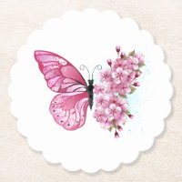 Flower Butterfly with Pink Sakura