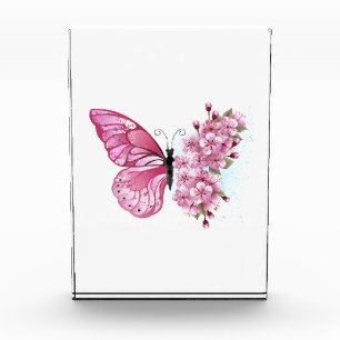 Flower Butterfly with Pink Sakura Photo Block