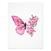 Flower Butterfly with Pink Sakura