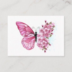 Flower Butterfly with Pink Sakura Place Card