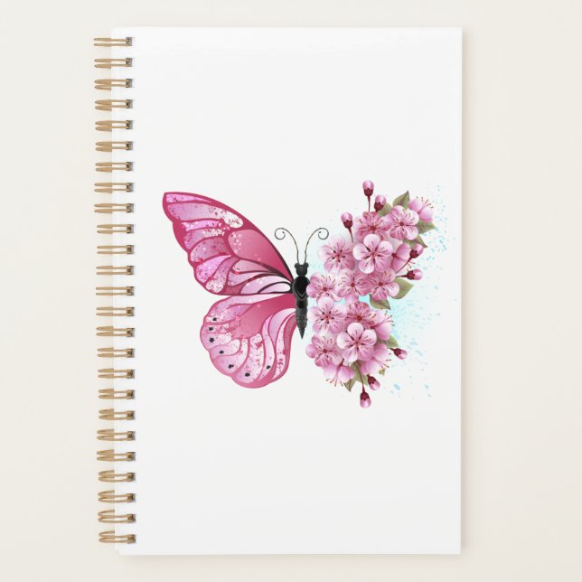 Flower Butterfly with Pink Sakura Planner (Front)