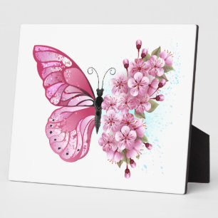 Flower Butterfly with Pink Sakura Plaque