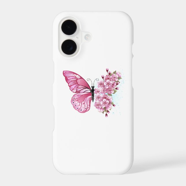 Flower Butterfly with Pink Sakura Samsung Galaxy Case (Back)