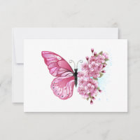 Flower Butterfly with Pink Sakura