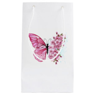 Flower Butterfly with Pink Sakura Small Gift Bag
