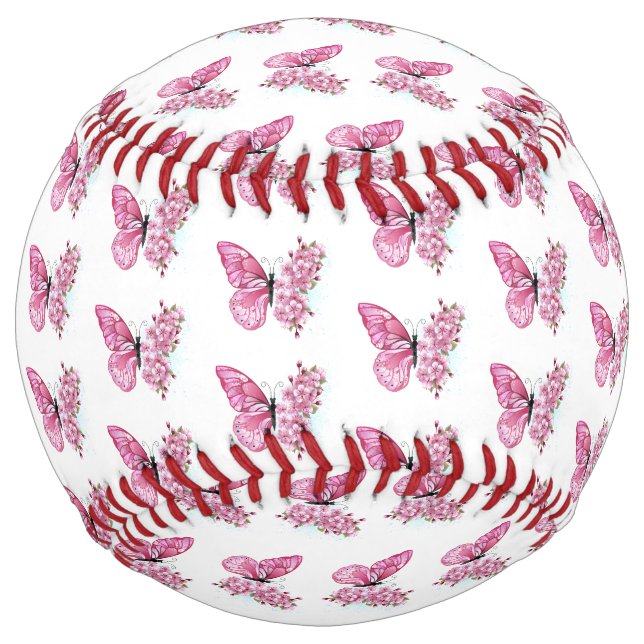 Flower Butterfly with Pink Sakura Softball (Front)