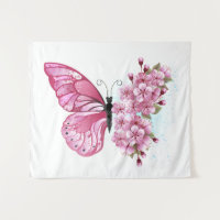 Flower Butterfly with Pink Sakura