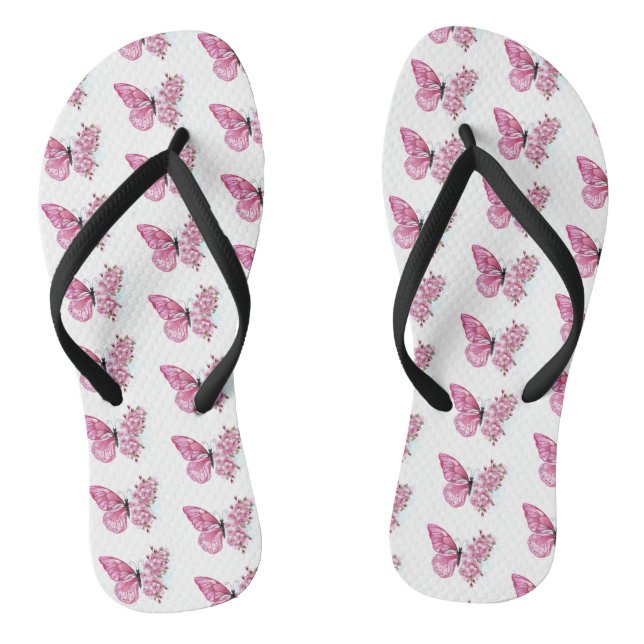 Flower Butterfly with Pink Sakura Thongs (Footbed)