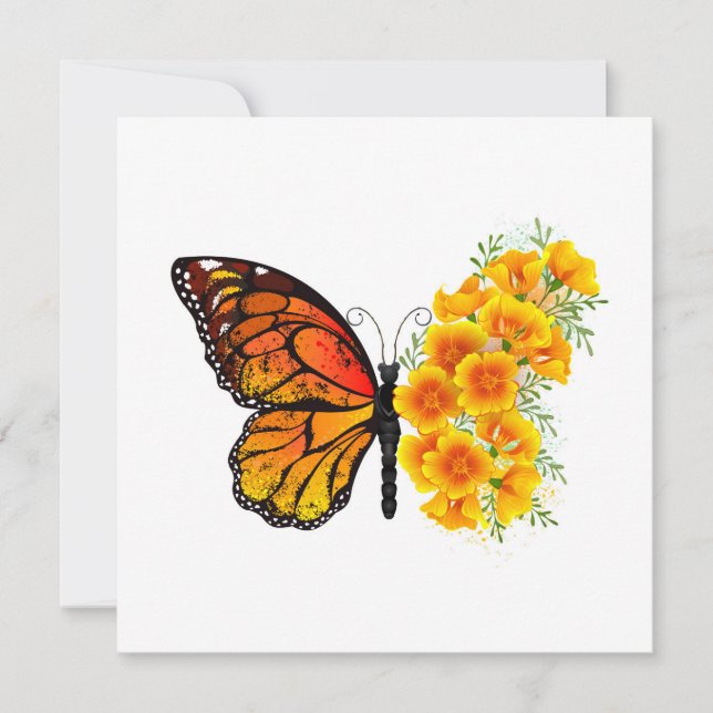 Flower Butterfly with Yellow California Poppy (Front)