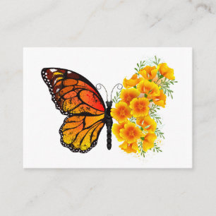 Flower Butterfly with Yellow California Poppy Appointment Card