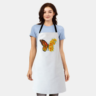 Flower Butterfly with Yellow California Poppy Apron