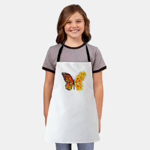 Flower Butterfly with Yellow California Poppy Apron
