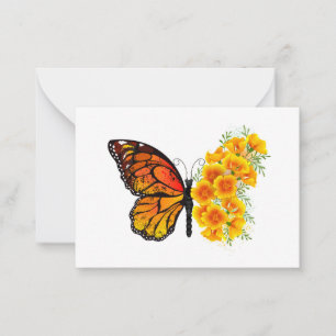 Flower Butterfly with Yellow California Poppy Card