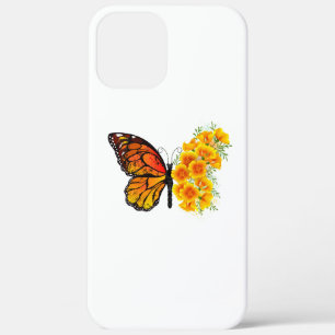 Flower Butterfly with Yellow California Poppy iPhone 12 Pro Max Case