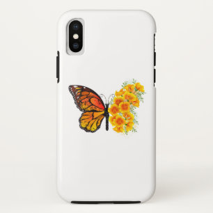 Flower Butterfly with Yellow California Poppy iPhone X Case