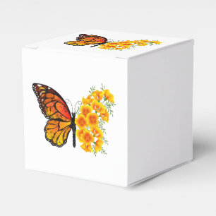 Flower Butterfly with Yellow California Poppy Favour Box