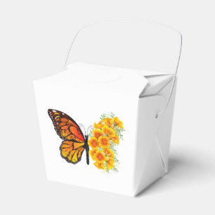 Flower Butterfly with Yellow California Poppy Favour Box
