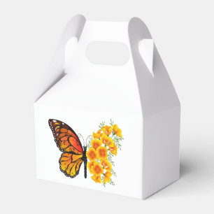 Flower Butterfly with Yellow California Poppy Favour Box