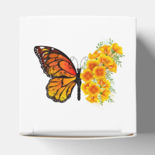 Flower Butterfly with Yellow California Poppy Favour Box