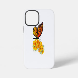 Flower Butterfly with Yellow California Poppy iPhone 12 Mini Case