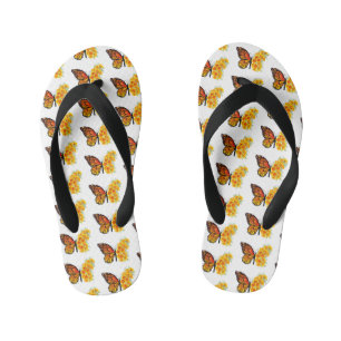 Flower Butterfly with Yellow California Poppy Kid's Thongs